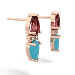 Pink Tourmaline Bowtie Drop 14K Rose Gold earrings E0865
