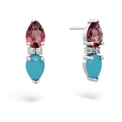Pink Tourmaline Bowtie Drop 14K White Gold earrings E0865