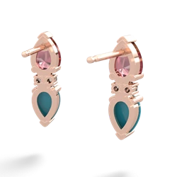 Pink Tourmaline Bowtie Drop 14K Rose Gold earrings E0865