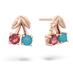 Pink Tourmaline Sweet Cherries 14K Rose Gold earrings E7001