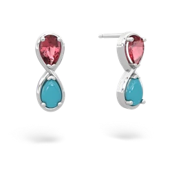 Pink Tourmaline Infinity 14K White Gold earrings E5050