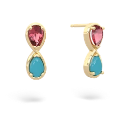 Pink Tourmaline Infinity 14K Yellow Gold earrings E5050