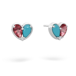 Pink Tourmaline 'Our Heart' 14K White Gold earrings E5072