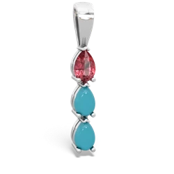 Pink Tourmaline Dew Drops 14K White Gold pendant P2251