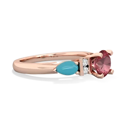 Pink Tourmaline 6Mm Round Eternal Embrace Engagement 14K Rose Gold ring R2005