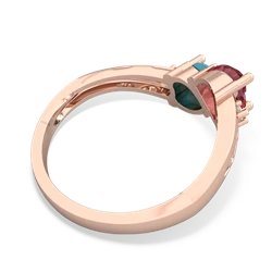 Pink Tourmaline Snuggling Hearts 14K Rose Gold ring R2178