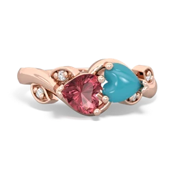 Pink Tourmaline Floral Elegance 14K Rose Gold ring R5790