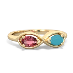 Pink Tourmaline Infinity 14K Yellow Gold ring R5050