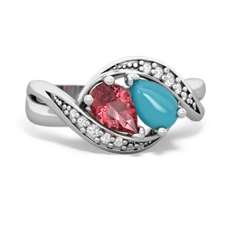 Pink Tourmaline Summer Winds 14K White Gold ring R5342