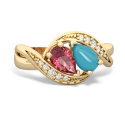 Pink Tourmaline Summer Winds 14K Yellow Gold ring R5342