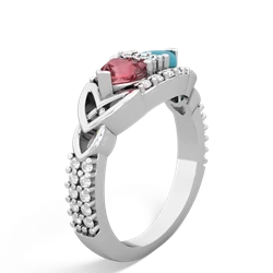 Pink Tourmaline Sparkling Celtic Knot 14K White Gold ring R2645