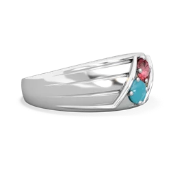 Pink Tourmaline Men's Streamline 14K White Gold ring R0460