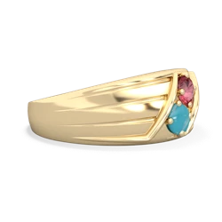 Pink Tourmaline Men's Streamline 14K Yellow Gold ring R0460