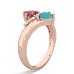 Pink Tourmaline Heart To Heart 14K Rose Gold ring R2064