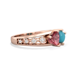 Pink Tourmaline Heart To Heart 14K Rose Gold ring R3342