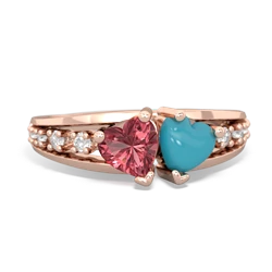 Pink Tourmaline Heart To Heart 14K Rose Gold ring R3342