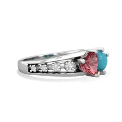 Pink Tourmaline Heart To Heart 14K White Gold ring R3342