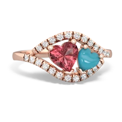 Pink Tourmaline Mother And Child 14K Rose Gold ring R3010