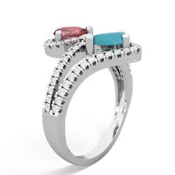 Pink Tourmaline Diamond Dazzler 14K White Gold ring R3000