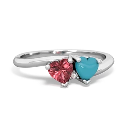 Pink Tourmaline Sweethearts 14K White Gold ring R5260