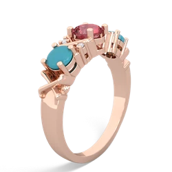 Pink Tourmaline Hugs And Kisses 14K Rose Gold ring R5016