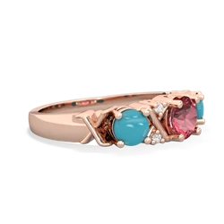 Pink Tourmaline Hugs And Kisses 14K Rose Gold ring R5016