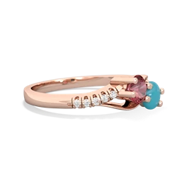 Pink Tourmaline Infinity Pave Two Stone 14K Rose Gold ring R5285