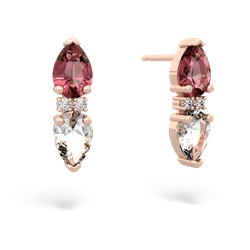 Pink Tourmaline Bowtie Drop 14K Rose Gold earrings E0865
