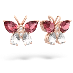 Pink Tourmaline Butterfly 14K Rose Gold earrings E2215