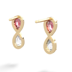 Pink Tourmaline Infinity 14K Yellow Gold earrings E5050