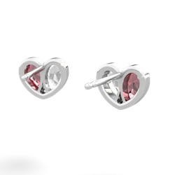 Pink Tourmaline 'Our Heart' 14K White Gold earrings E5072