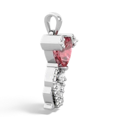 Pink Tourmaline Puppy Love 14K White Gold pendant P5800