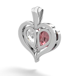 Pink Tourmaline Two Become One 14K White Gold pendant P5330