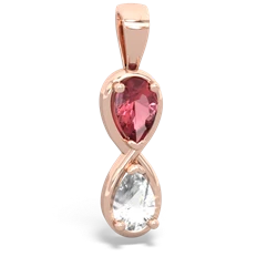 Pink Tourmaline Infinity 14K Rose Gold pendant P5050