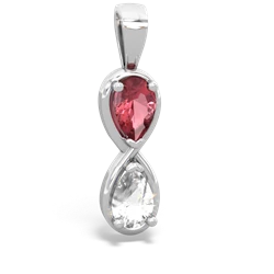 Pink Tourmaline Infinity 14K White Gold pendant P5050