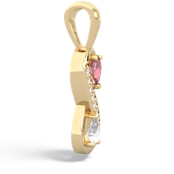 Pink Tourmaline Diamond Infinity 14K Yellow Gold pendant P5390