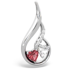 Pink Tourmaline Keepsake Curves 14K White Gold pendant P5450