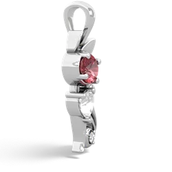 Pink Tourmaline Kitten 14K White Gold pendant P5780