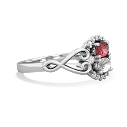 Pink Tourmaline Love Nest 14K White Gold ring R5860