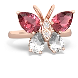 Pink Tourmaline Butterfly 14K Rose Gold ring R2215