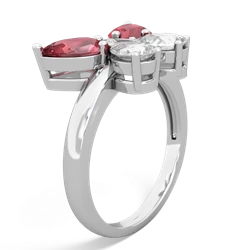 Pink Tourmaline Butterfly 14K White Gold ring R2215