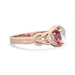 Pink Tourmaline Celtic Love Knot 14K Rose Gold ring R5420