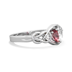 Pink Tourmaline Celtic Love Knot 14K White Gold ring R5420