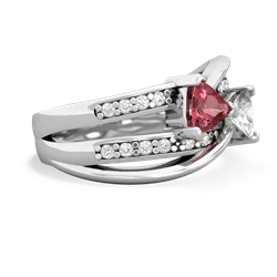 Pink Tourmaline Bowtie 14K White Gold ring R2360