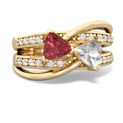 Pink Tourmaline Bowtie 14K Yellow Gold ring R2360