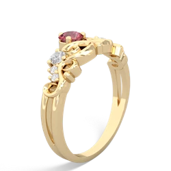 Pink Tourmaline Crown Keepsake 14K Yellow Gold ring R5740