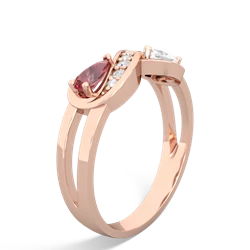 Pink Tourmaline Diamond Infinity 14K Rose Gold ring R5390