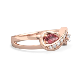 Pink Tourmaline Diamond Infinity 14K Rose Gold ring R5390