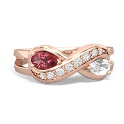 Pink Tourmaline Diamond Infinity 14K Rose Gold ring R5390