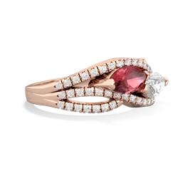 Pink Tourmaline Diamond Rivers 14K Rose Gold ring R3070